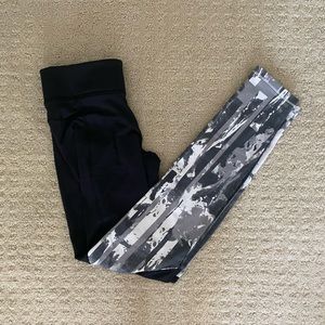 Under Armour cold gear black leggings with pattern